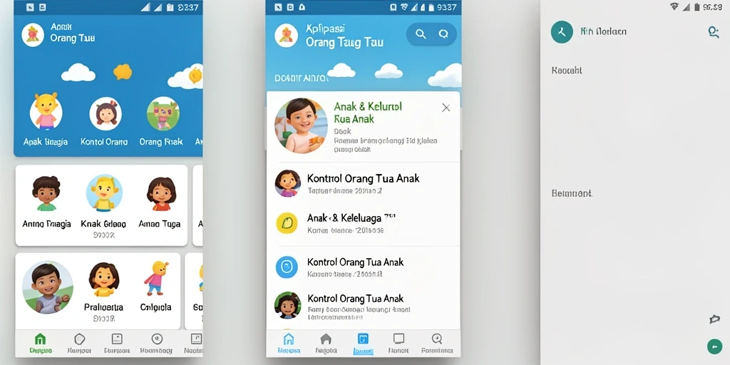 Tampilan antarmuka aplikasi Kontrol Orang Tua Anak yang user-friendly.