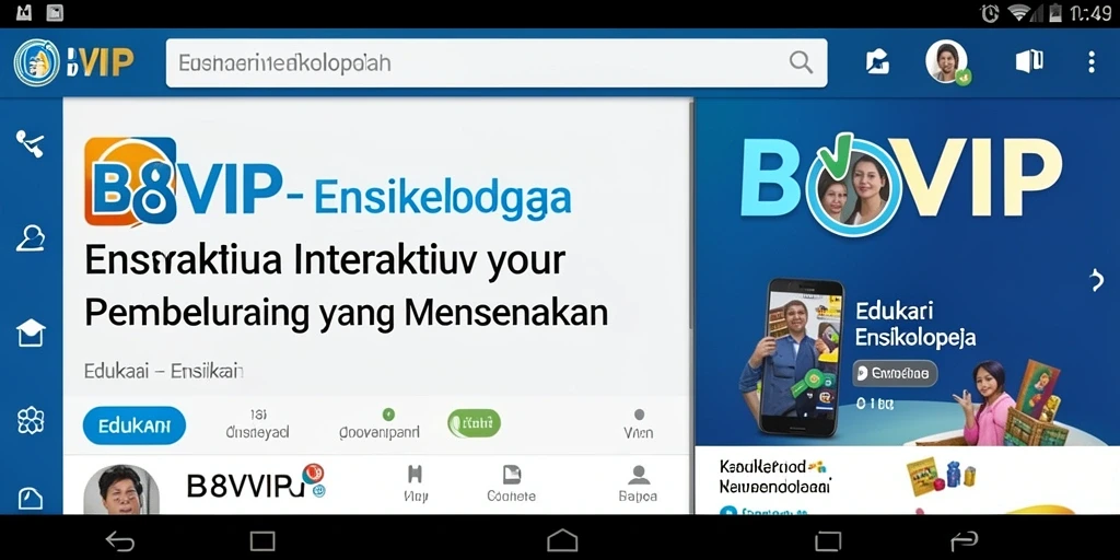 Tampilan antarmuka aplikasi Ensiklopedia B8VIP yang modern dan informatif.