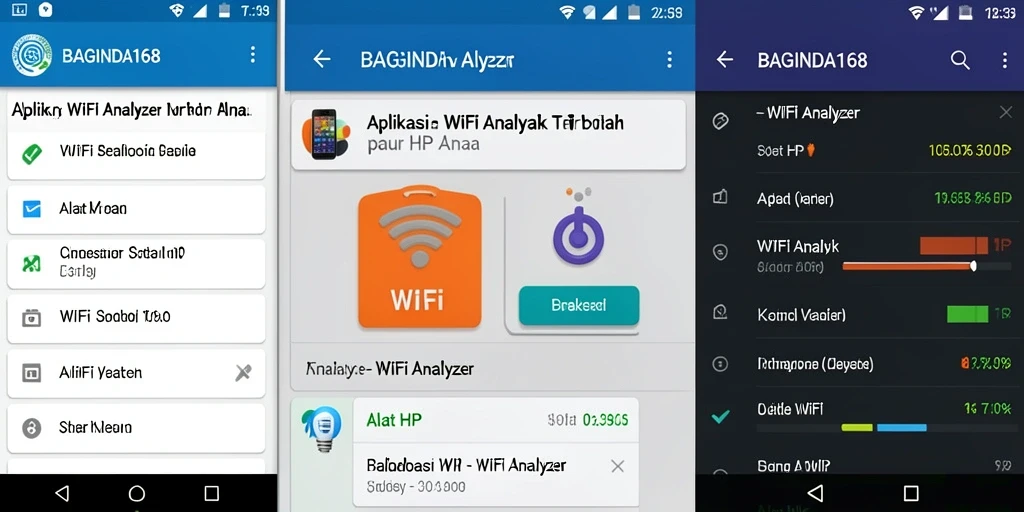 Antarmuka pengguna aplikasi WiFi Analyzer BAGINDA168 yang informatif dan mudah digunakan.