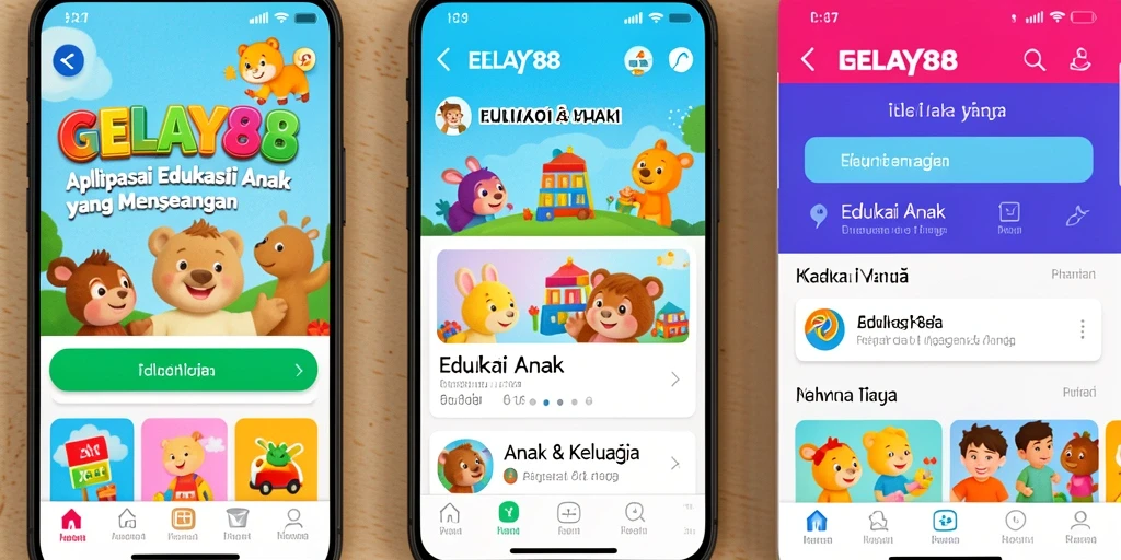 Tampilan antarmuka penuh warna yang ramah anak.