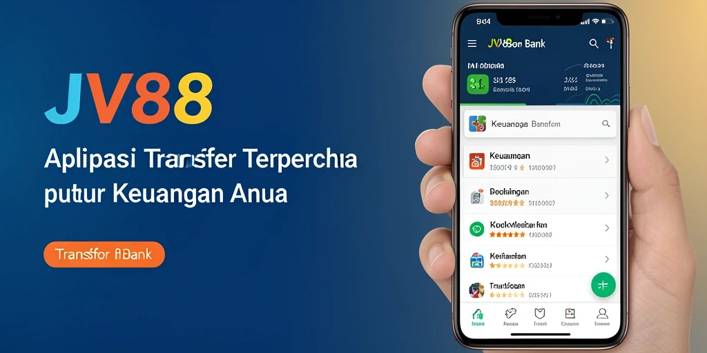 Tampilan antarmuka JV88 yang sederhana dan fungsional untuk Transfer Bank.