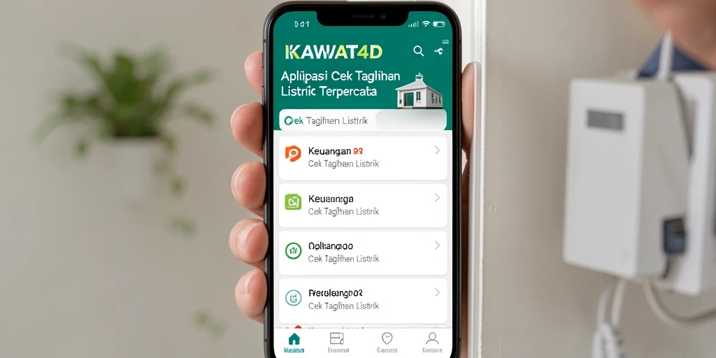 Antarmuka KAWAT4D yang intuitif untuk cek tagihan listrik.