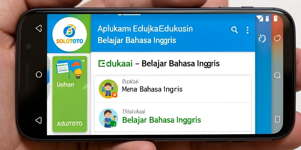 Antarmuka menarik dan interaktif dari aplikasi Belajar Bahasa Inggris.