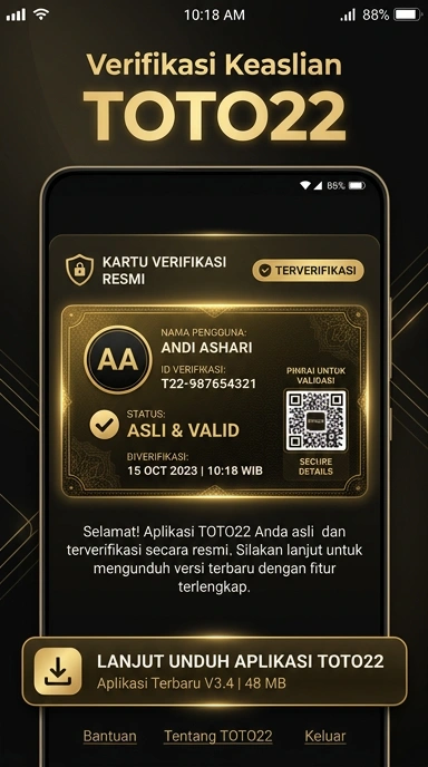 Tampilan kanal resmi toto22
